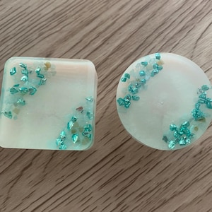 Poignée de porte en resine et verre concassé