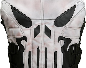 Punisher Skull Vest: Tactical Biker Cosplay Costume