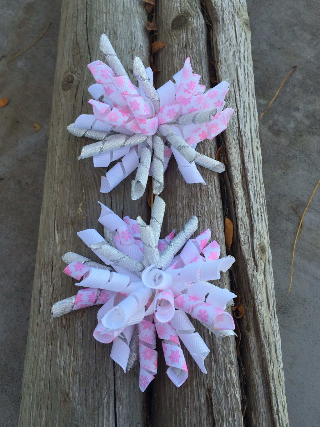 Snowflake Toddler Hair Bow Set