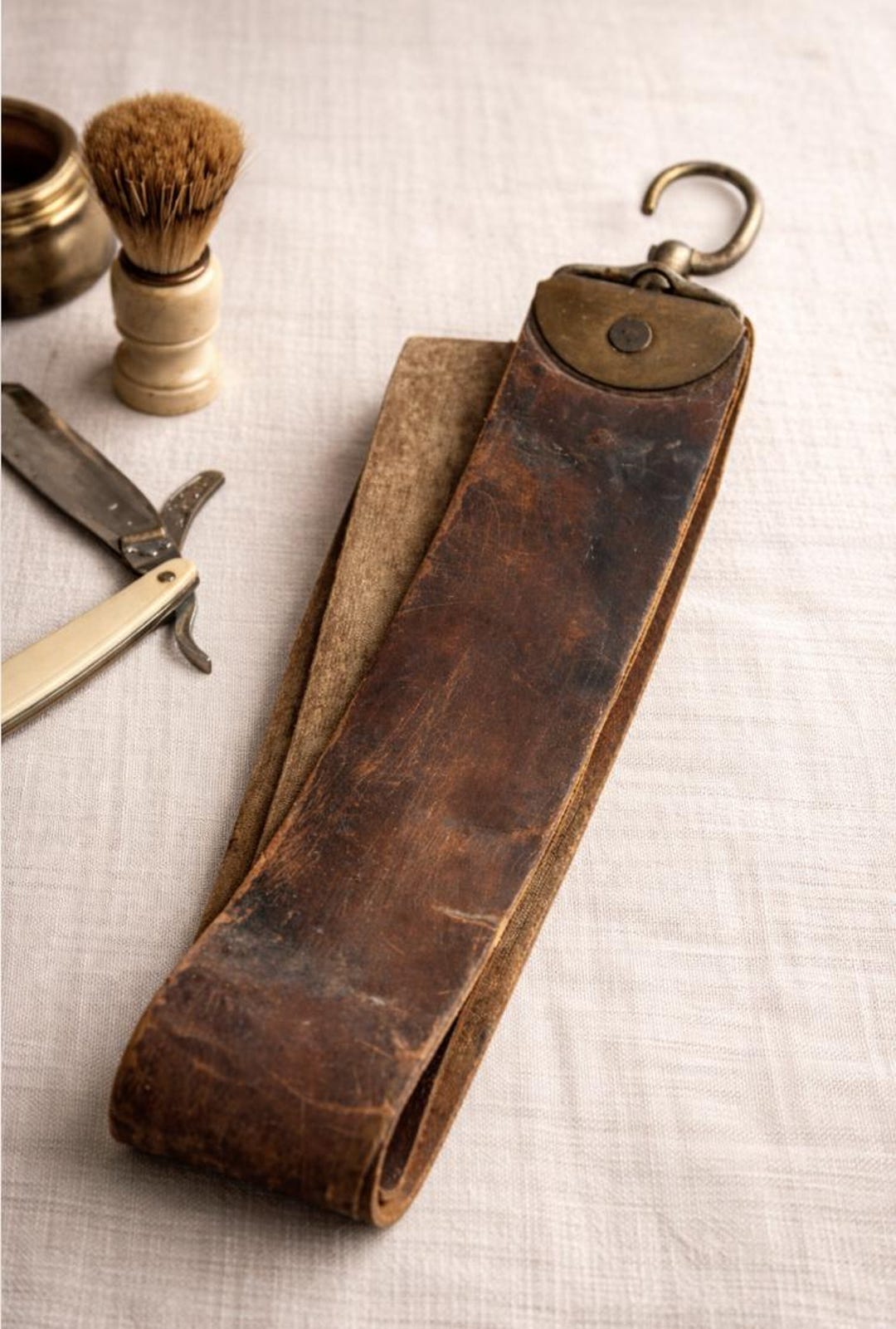 Antique 1910 Detroit Razor Strop Co.,vintage Barber Leather Sharpening ...