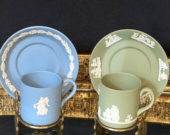 Wedgewood  Tea Cup and Saucer Set, Matching Vase, England Made, Demitasse Espresso Cup