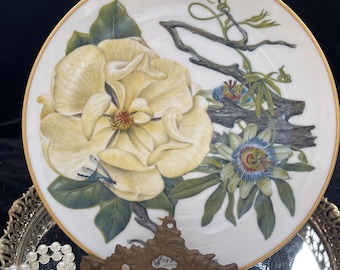 Vintage Franklin Porcelain Floral Collector Plates | Limited Edition Decorative Wall Plates | Choice Available