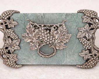 Godinger Marble Cheese Board Set – Silverplate Grape Napkin Holder Tray