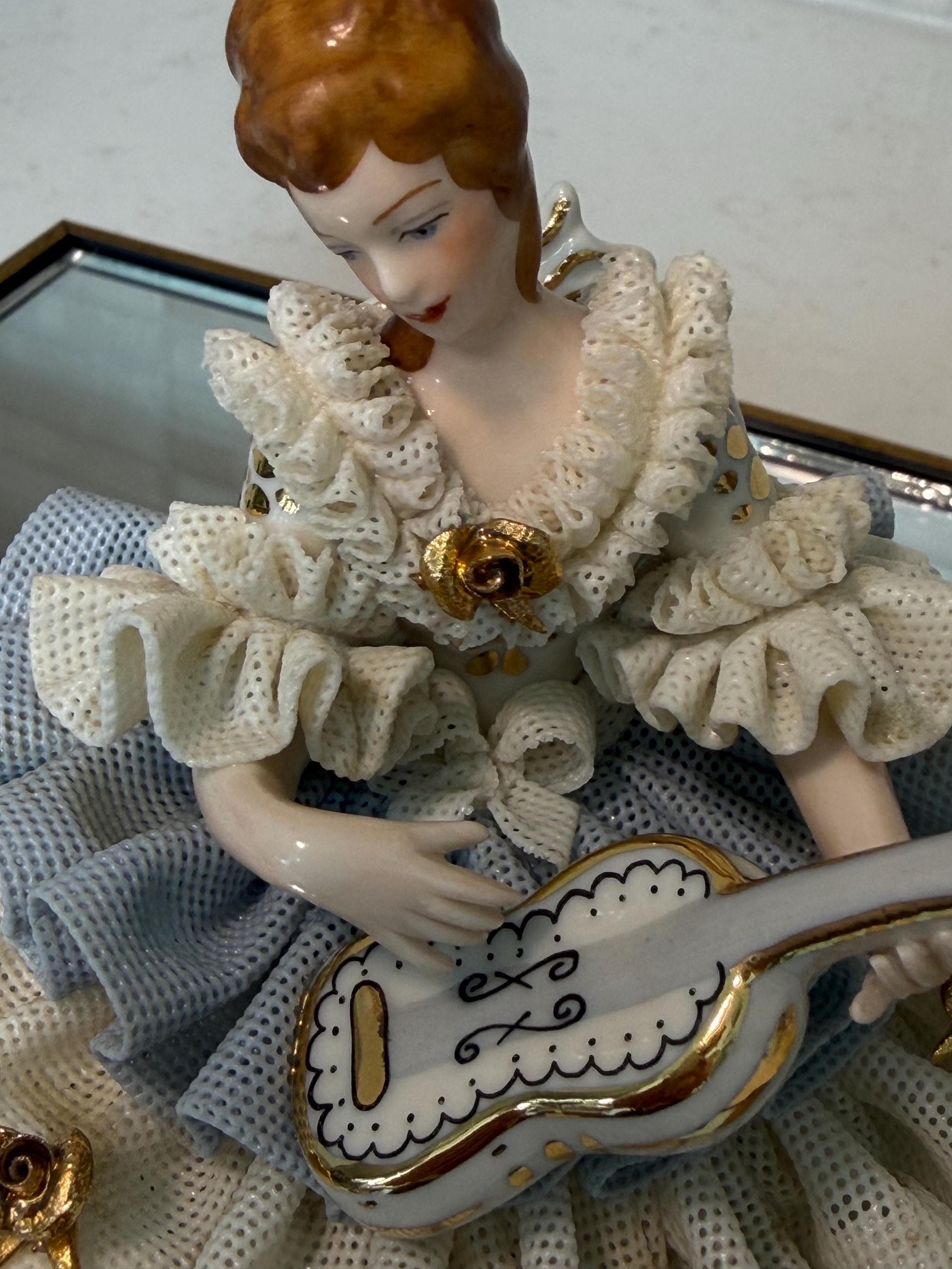 Dresden Lace Porcelain Dancing Lady Figurine – Victorian German