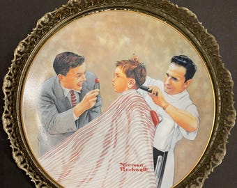 First Haircut, Vintage Collector Plate, American Family Series, Norman Rockwell , Limited Edition