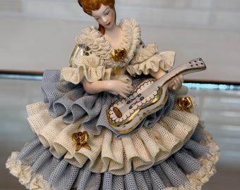 アート・デザイン・音楽 SHOWDETAILS SS2008 Paris womencollection Dresden Lace Porcelain Dancing Lady Figurine – Victorian German