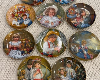 Vintage Sandra Kuck verzamelbord | Bord kinderportret met gouden rand | Decoratief bord in beperkte oplage | Keuze beschikbaar: