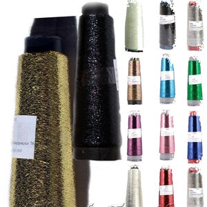 Metal Thread Lame Cone Glitter sparkle yarn Needlework thread Needlepoint thread jewelery Tatting thread Irish crochet thread All Colors DSH