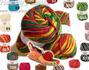 Multicolor eco wool yarn Horo. Farm sheep yarn Bulgarian sheep yarn 1 ply bulky yan bylky wool  Natural Sheep Wool yarn. Color Choice DSH