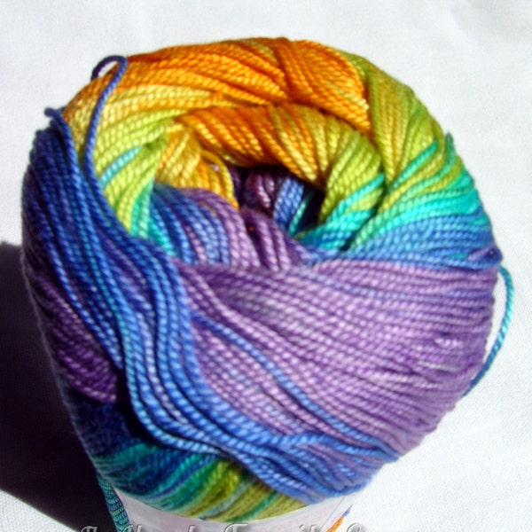 Batik cotton yarn Alize Miss Batik 100% Mercerized Cotton mercerised Multicolor in purple blue orange and yellow (3716) SALE DSH(P6Sz)