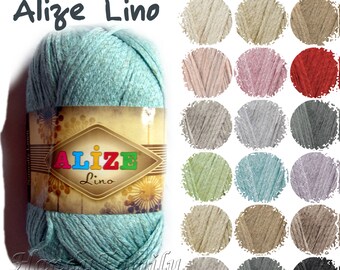 SALE Linen yarn. Alize Lino yarn. Linen / viscose yarn. Natural yarn. Sport weight, pastel colors, natural colors. Color Choice. DSH