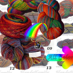 Organic wool Dundaga 100% sheep wool Yarn, Hand dyed wool yarn 6/1 550m / 100g Self striping 1ply All Colors DSH Last Hanks from those color