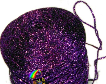 Glitter Yarn, Shine, sparkle yarn, violet color (114) yarn, metal yarn, lame. Yarn Natali. DSH