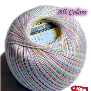 Gehäkelte Baumwolle 10, YARNART Lily. bunte Baumwollgarn, Größe 10 Faden, 3-lage-Baumwollgarn hypoallergen Tatting-Gewinde. Farbwahl. Dsh