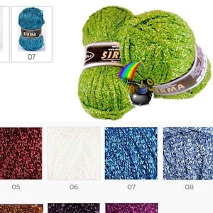 Glitter yarn Sirma strip yarn band yarn Trim Yarn Lurex Lame Sparkle yarn metal yarn Brocat bling yarn glitz summer yarn ribbon yarn DSH