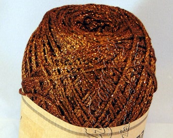 Glitter Yarn Kleopatra Sparkle yarn color bronze (02) metal yarn lame Viscose metal yarn. Crochet top summer knits lace DSH(P1)