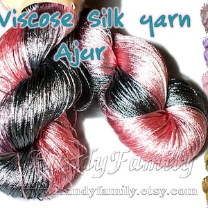 Ajur Natural Viscose silk knitting yarn vegan embroidery thread, jewellery, sleek rayon sheen bright crochet thread Tassel Colour choice DSH