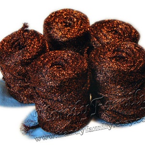 Fil lurex scintillant, Shine, fil scintillant, fil glamour, ruban métallique couleur bronze (107) Fil Hobbi, fil métallique, boiteux, 50 g Eq