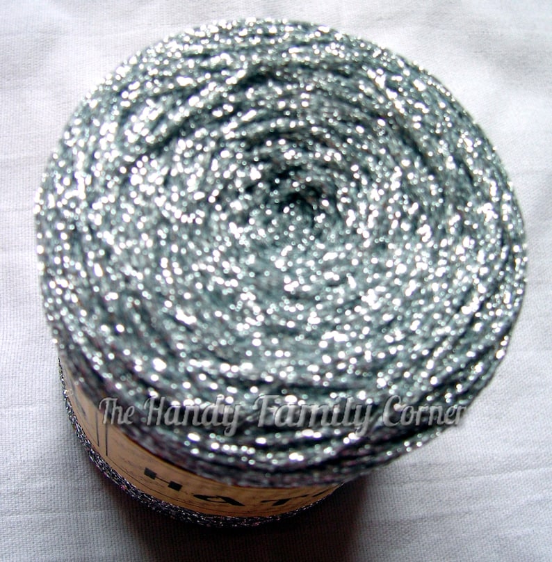 Glitter Yarn Shine Sparkle Yarn Silver Color 101 Yarn Etsy