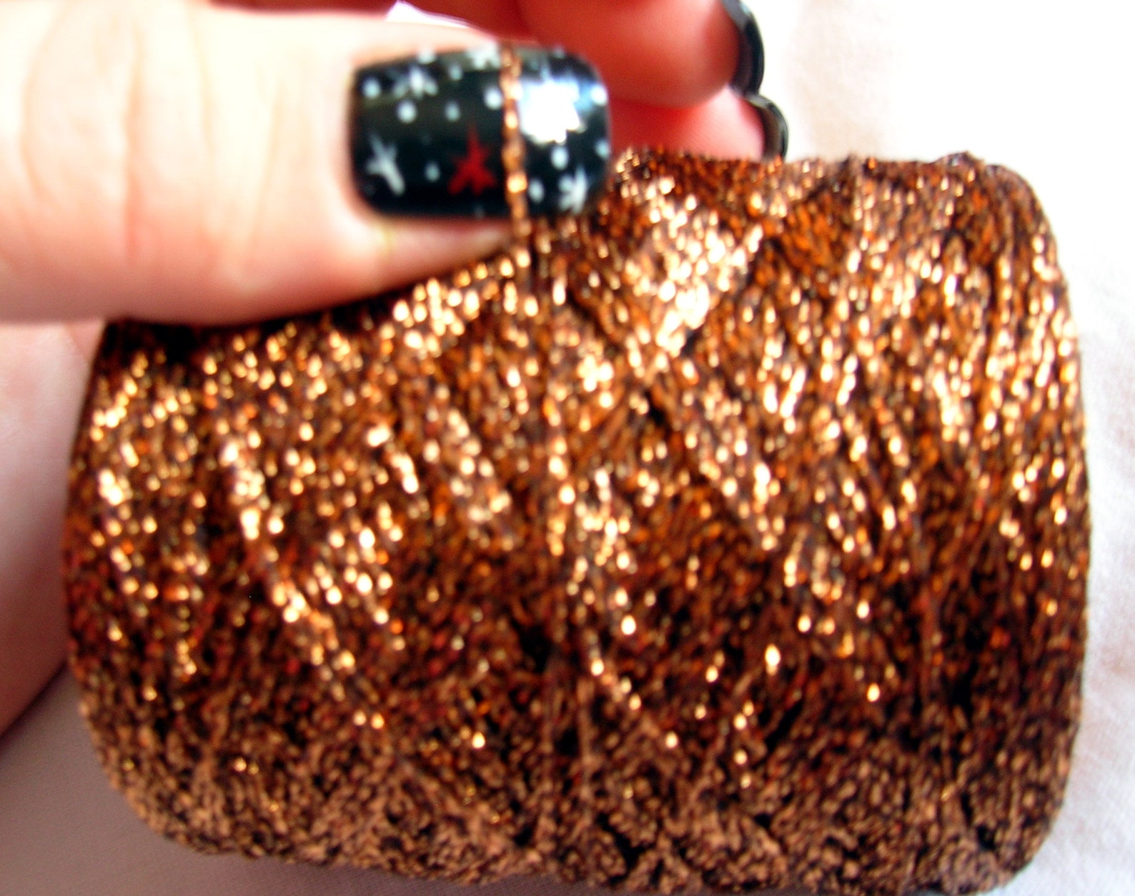 Glitter Yarn Shine Sparkle Yarn Bronze 107 Color Yarn Etsy