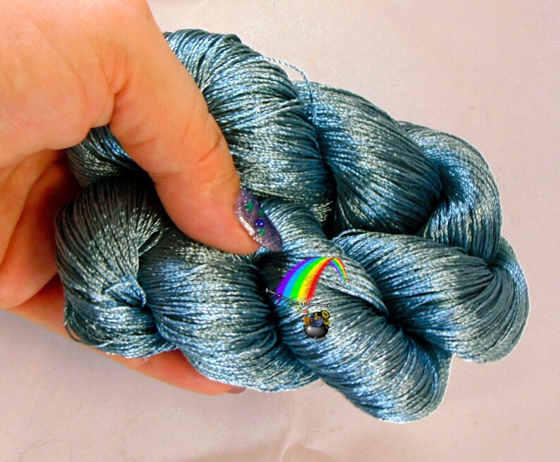 Vegan Silk Light blue 526 viscose silk yarn knitting lace Etsy