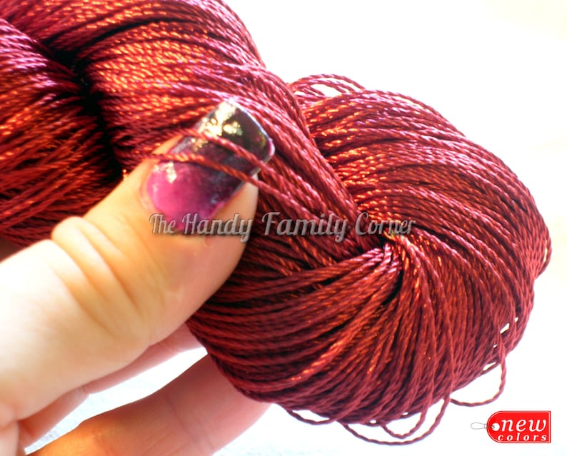 Dark red colour Rayon Natural viscose yarn Artificial silk Summer yarn burgundy color Superfine Lace Ayda Kordent sleek yarn