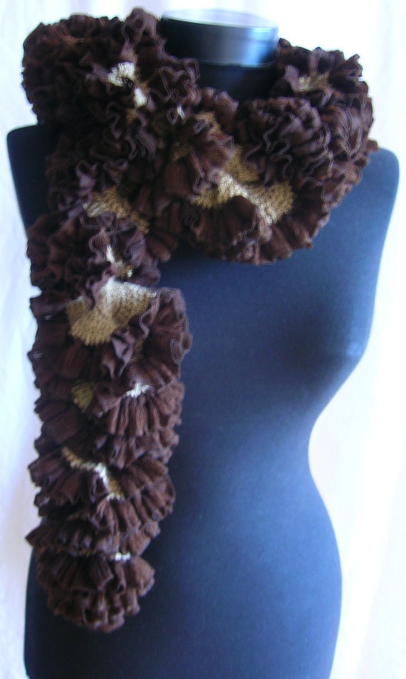 Tuxedo Fancy Handmade Crocheted Fashion Ruffle Scarf