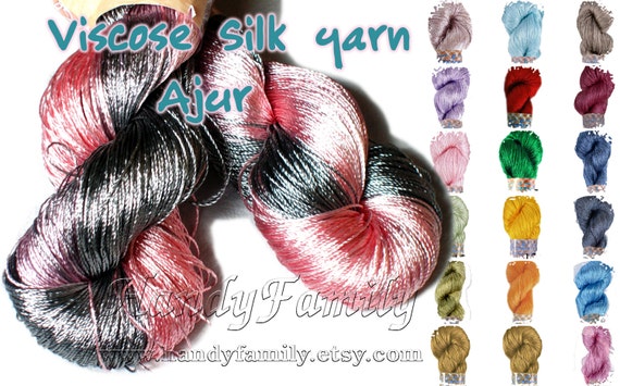 Viscose Rayon Silk Yarn, Vegan Thin Yarn for Crochet and Knitting, Yarn for  Home Decor, Thin Thread for Embroidery and Crochet Jewellery 