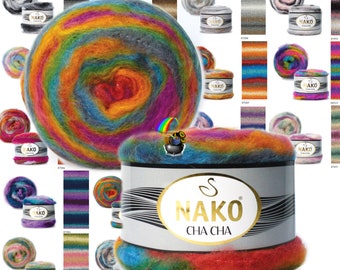 Nako Cha Cha Gradient Multicolor BIG cake Vegan Mohair soft Yarn animal friendly Knitting Wool Poncho Jumbo Warm 150g Ombre Color choice DSH