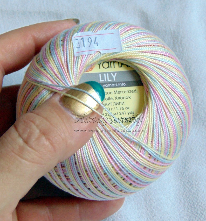 Crochet cotton 10 YARNART Lily. variegated cotton yarn size Etsy