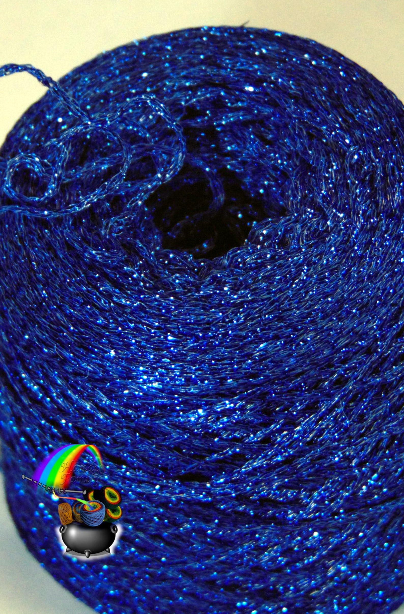 Glitter Yarn Shine Sparkle Yarn Royal Blue Color 115 Etsy