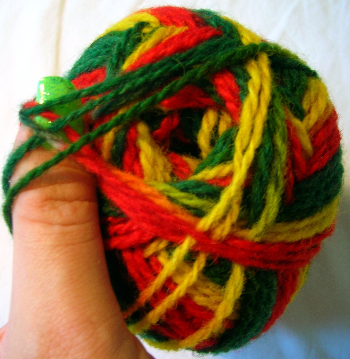 Ethno Wool Multicolor Yarn in Red Green and Yellow 308 Etsy