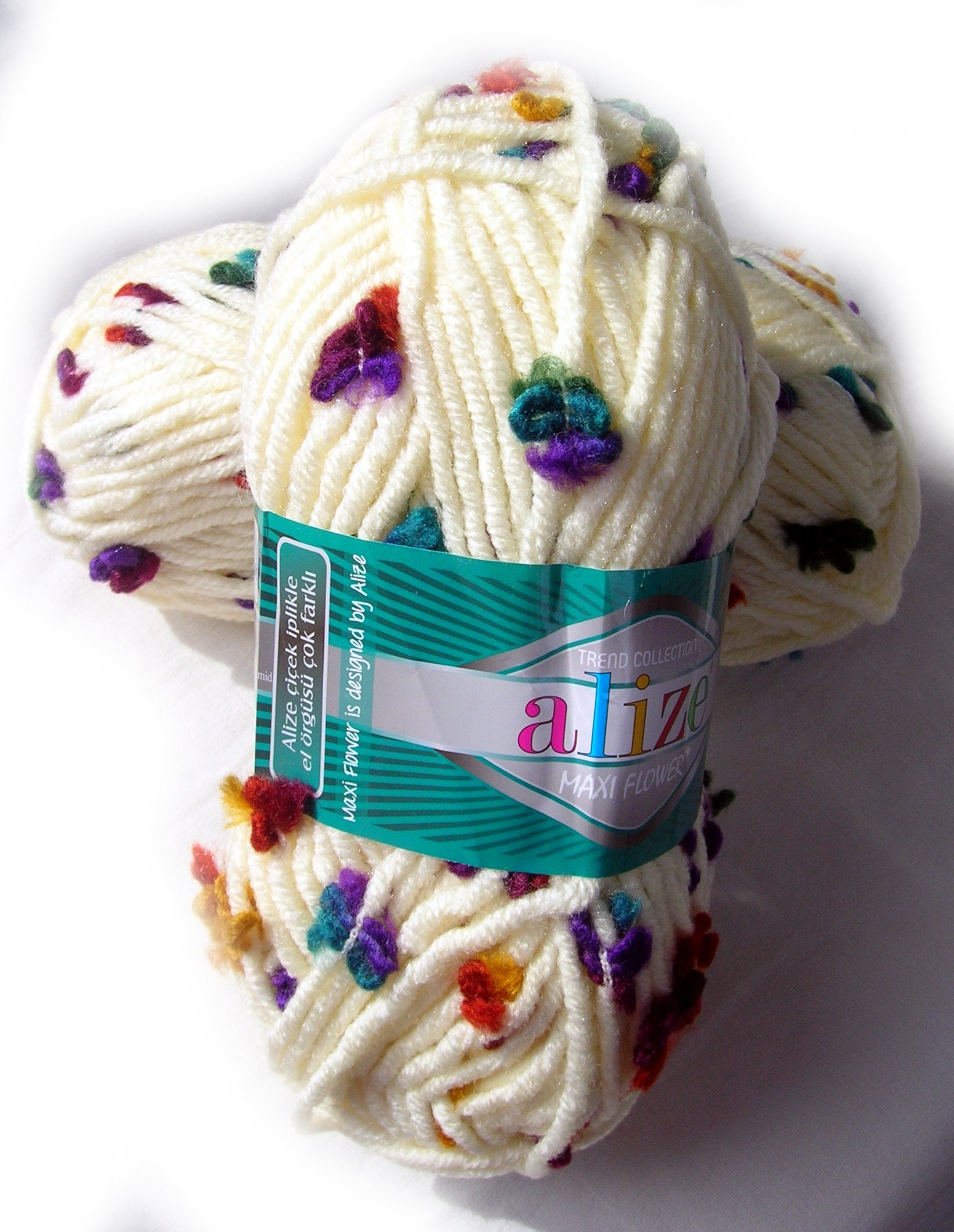 SALE Alize maxi Flower yarn. Buterfly yarn fancy winter bulky Etsy