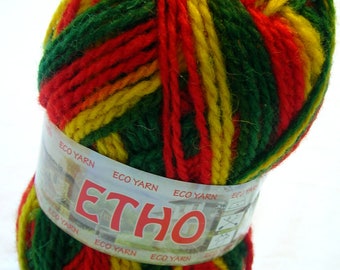 Laine ethno fil multicolore en rouge, vert et jaune (308) DSH(P0)