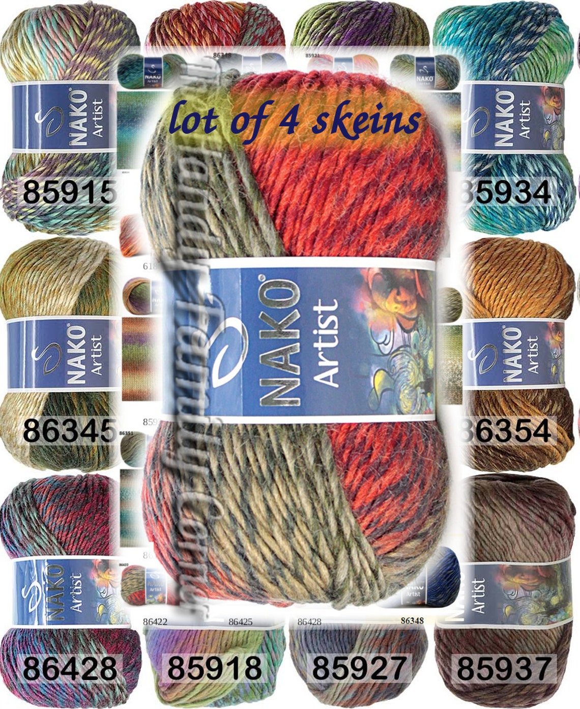 Nako Artist. Multicolor yarn Batik Long colour repeats. | Etsy