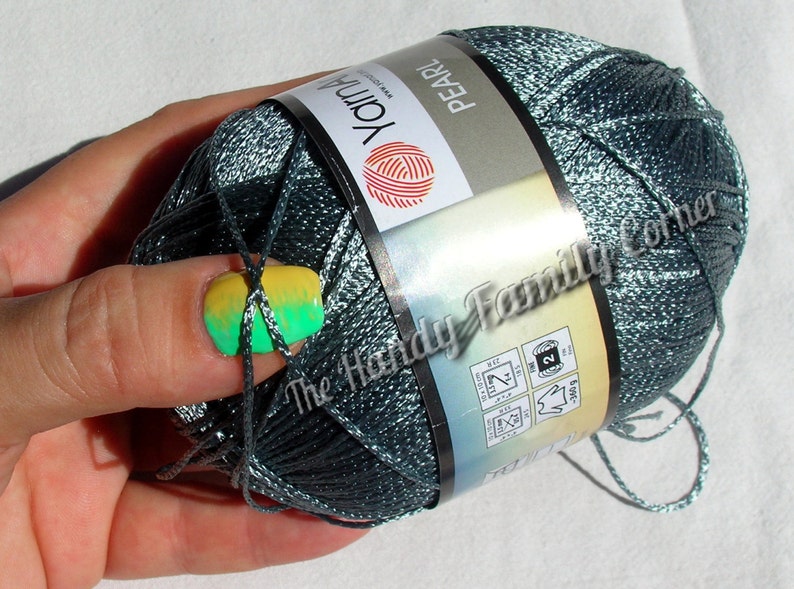Yarnart pearl natural viscose yarn. Gray color grey yarn ...