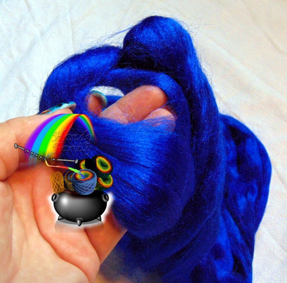 Lurex Felt Blue. Roving for Felting or Spinning, Lurex for distaff felting wool glitter distaff-full color felting glitter, royal blue. Eq