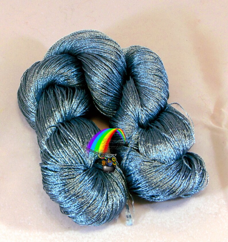 Vegan Silk Light blue 526 viscose silk yarn knitting lace Etsy