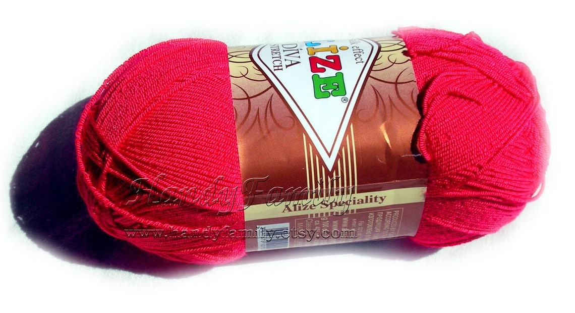 Stretchy yarn Spandex Elastic yarn. Alize Diva Stretch Etsy