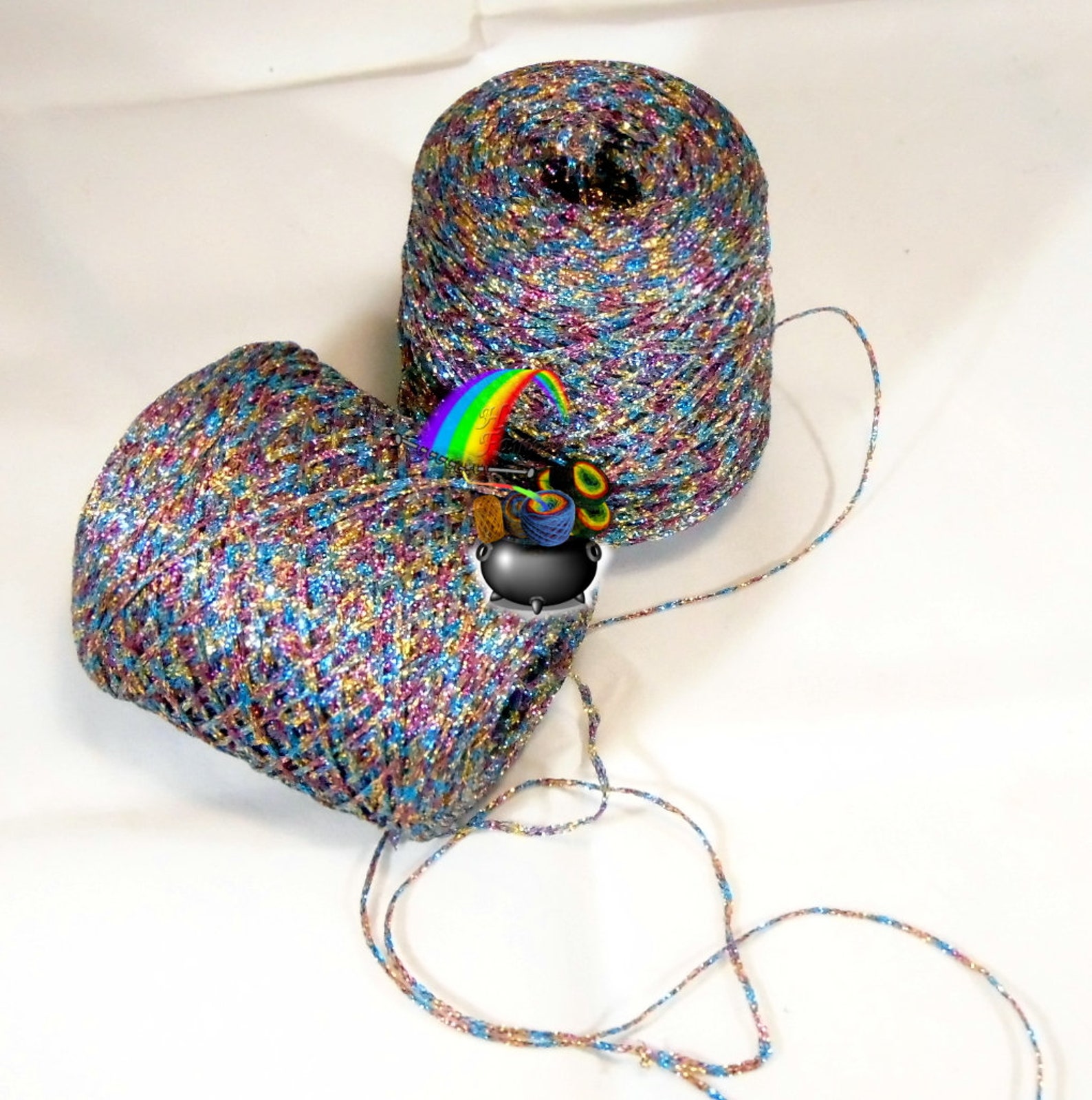 Glitter Yarn Shine sparkle yarn variegated color 116 Etsy