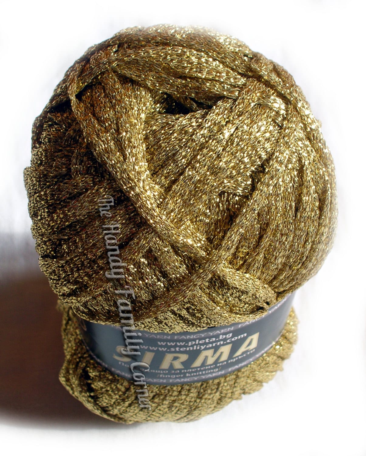 Golden 02 yarn Sirma strip yarn band yarn Glitter Yarn sparkle Etsy