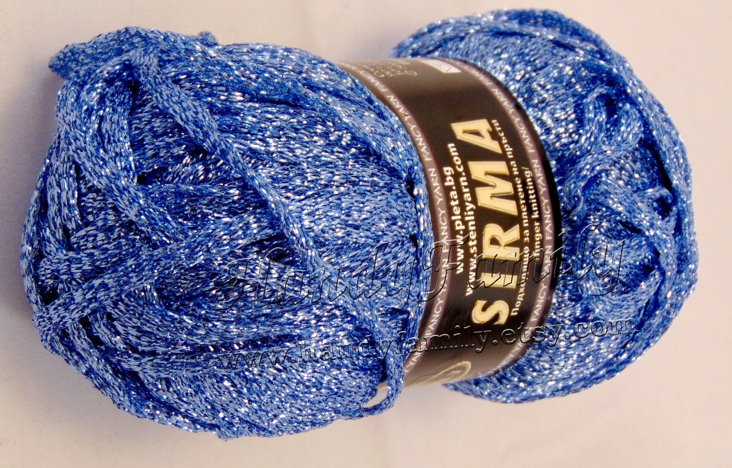 Blue 08 yarn Sirma strip yarn band yarn Glitter sparkle yarn Etsy