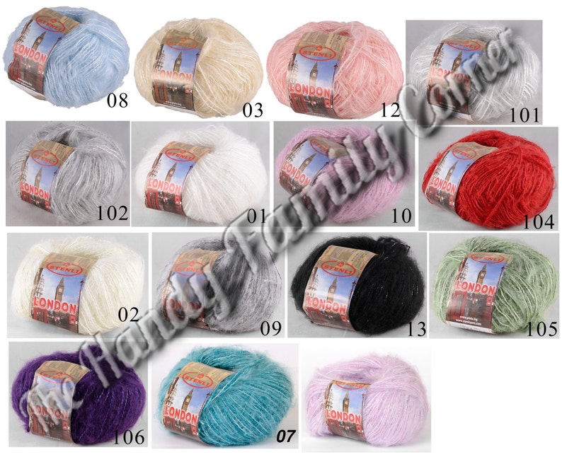 Mohair Type Yarn London. Wool Cotton Blend. Soft Fluffy Etsy