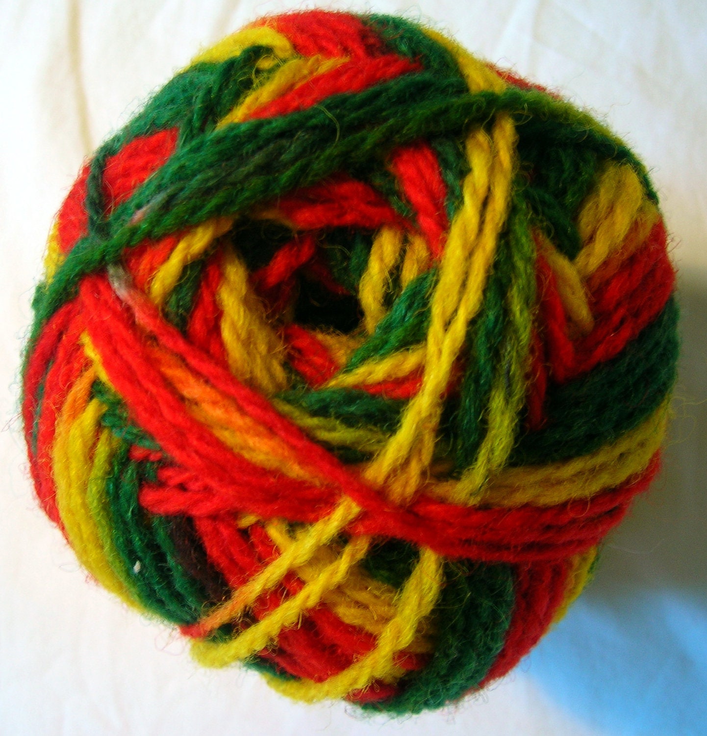 Ethno Wool Multicolor Yarn in Red Green and Yellow 308 Etsy