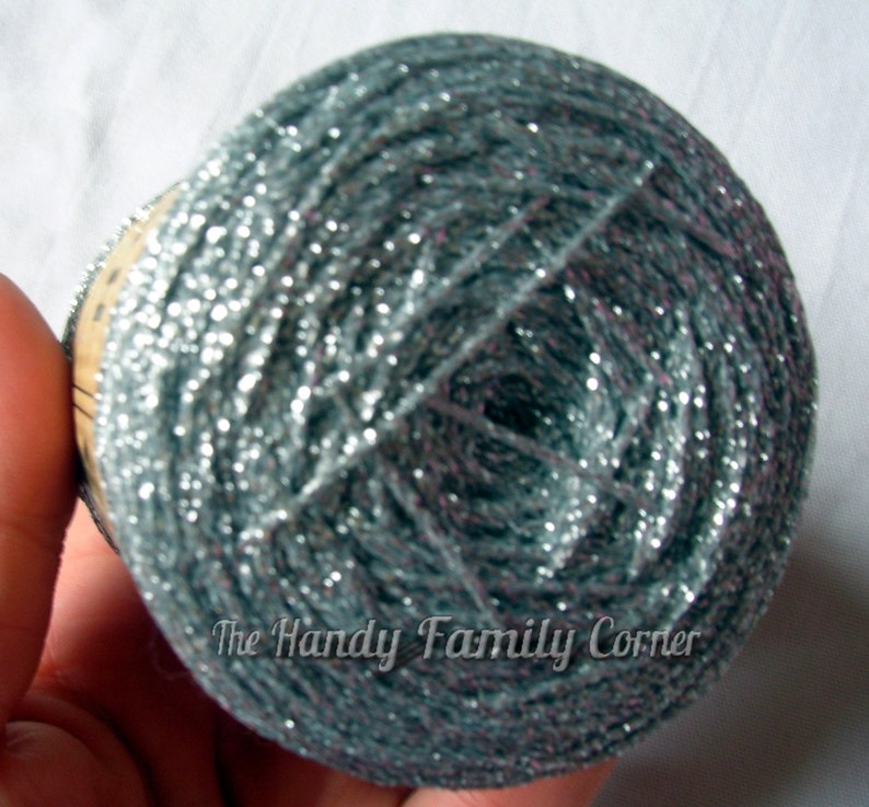 Glitter Yarn Shine Sparkle Yarn Silver Color 101 Yarn Etsy