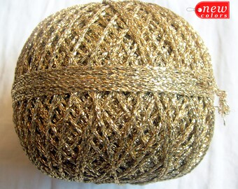 w/ Pink Taupe Glitter Tinkerbella Berlini Wide Ribbon Yarn #114 Tri-Color Gold w/ Pink Taupe Glitter Tinkerbella Berlini Wide Ribbon Yarn #114 Tri-Color Gold