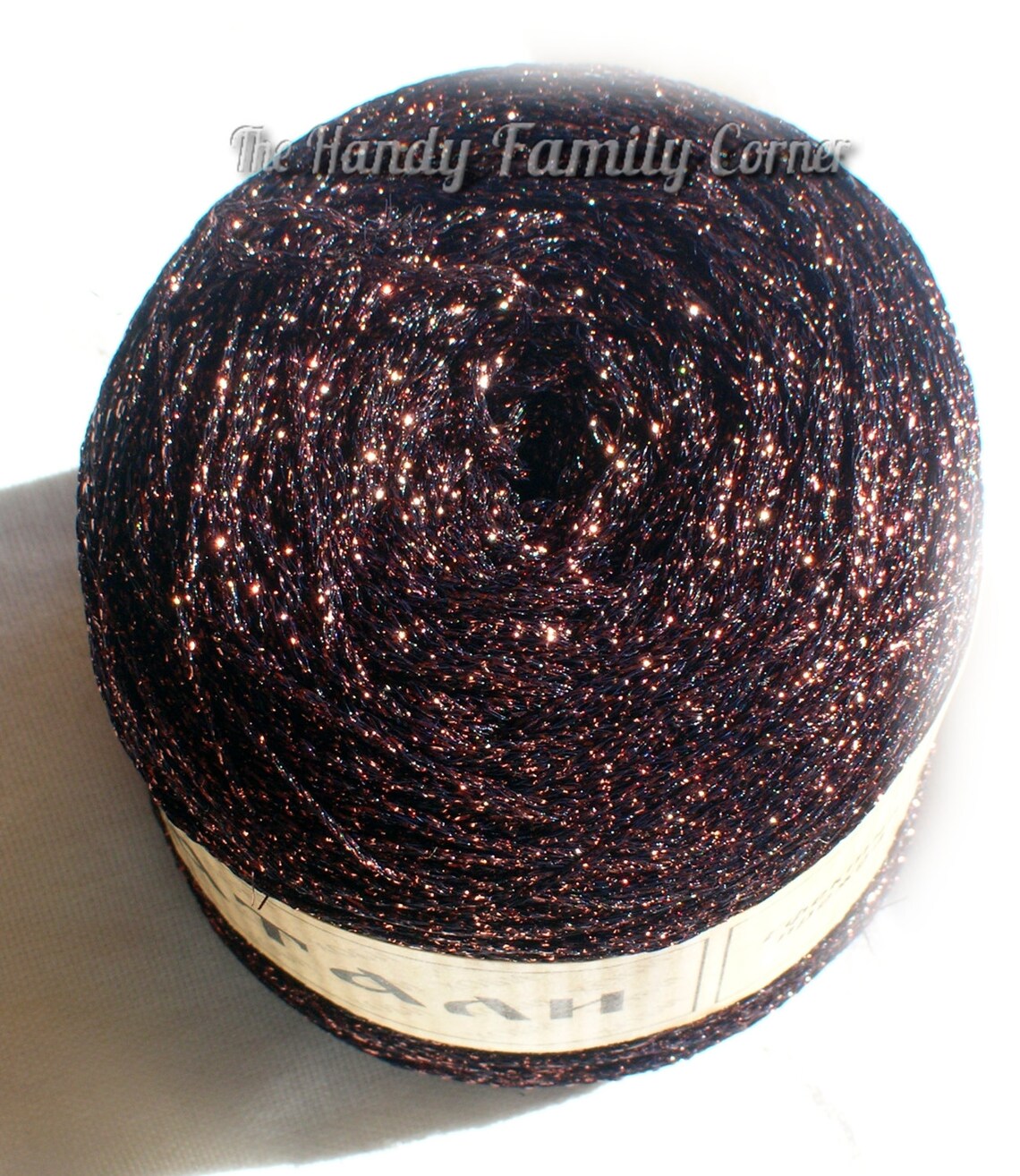 Glitter Yarn Shine sparkle yarn dark chocolate color 110 Etsy