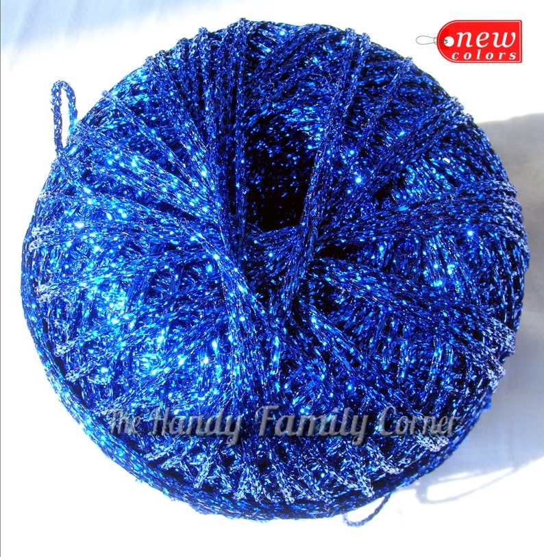 sparkle yarn metallic blue sparkle yarn metallic blue