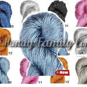 Summer yarn sparkle. Lurex, glitter poliamide sleek cool yarn. Yarn Bliasyk. Colour of your choice. Wholesale DSH SALE