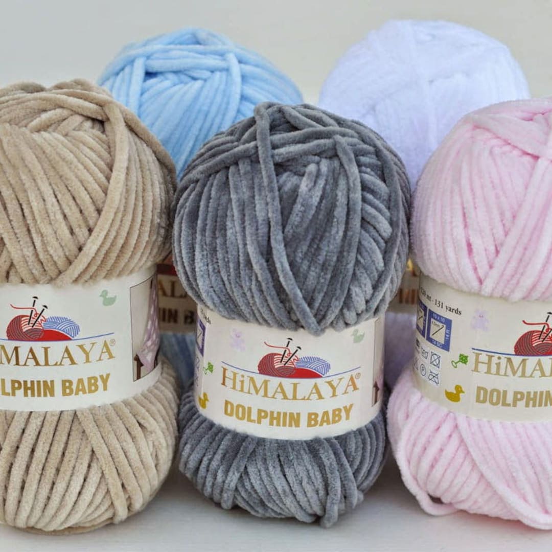 Himalaya Dolphin Baby Chenille Yarn, Grey - 80320